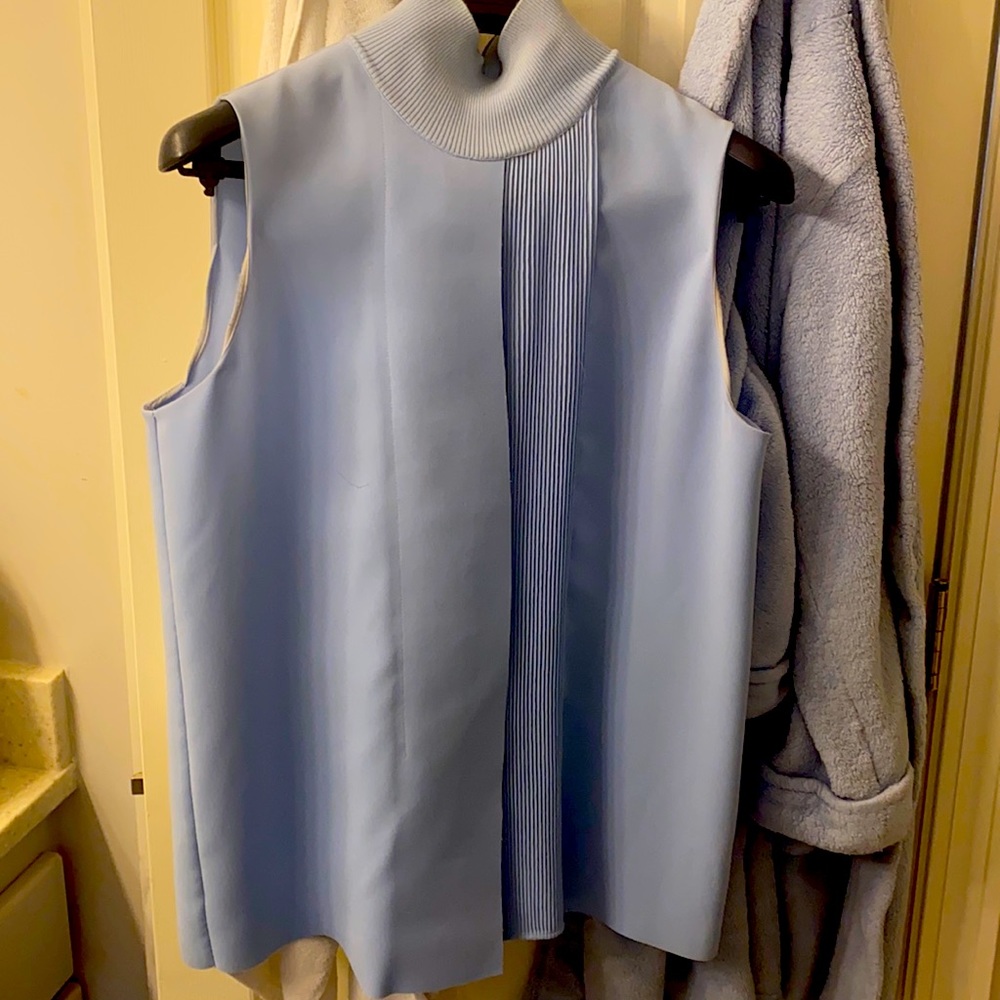 Vince lazer cut blue shirt